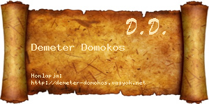 Demeter Domokos névjegykártya